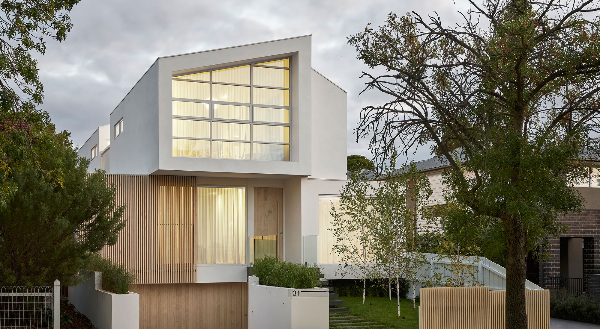 minimalist white modern house design exterior by c.kairouz architects