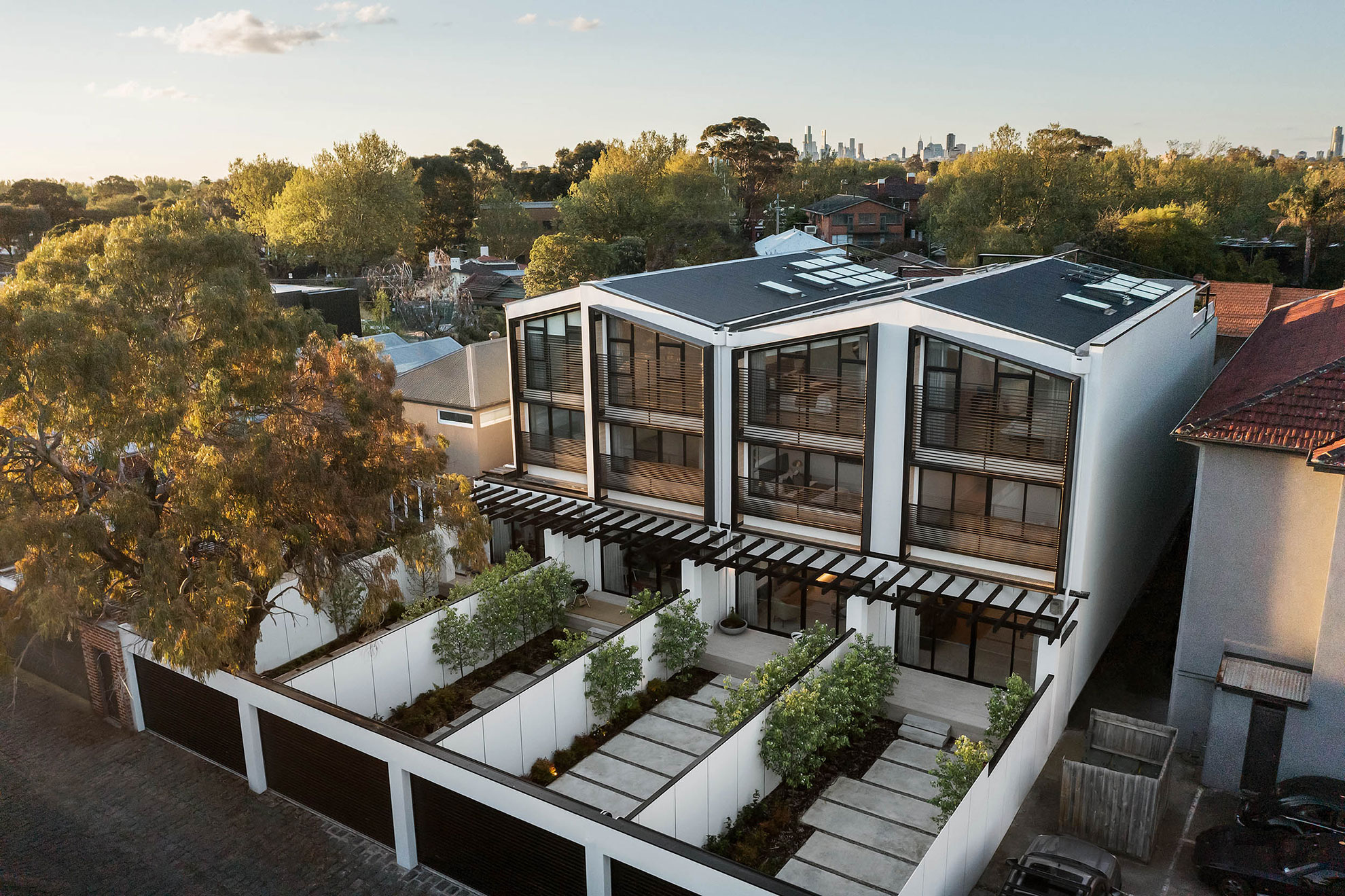 exterior-rear-drone-view-modern-elwood-townhouses